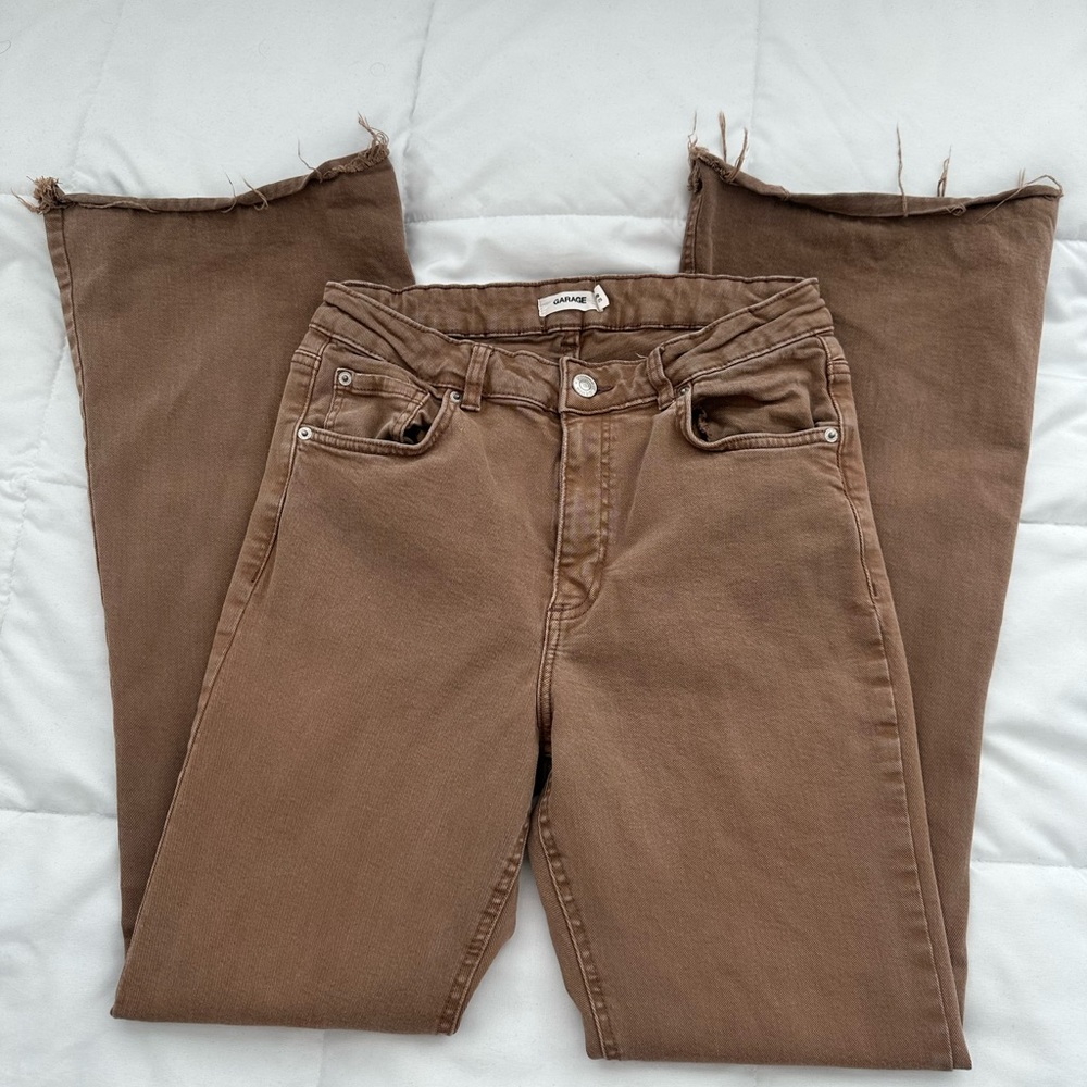 Garage Brown Wide-Leg Jeans